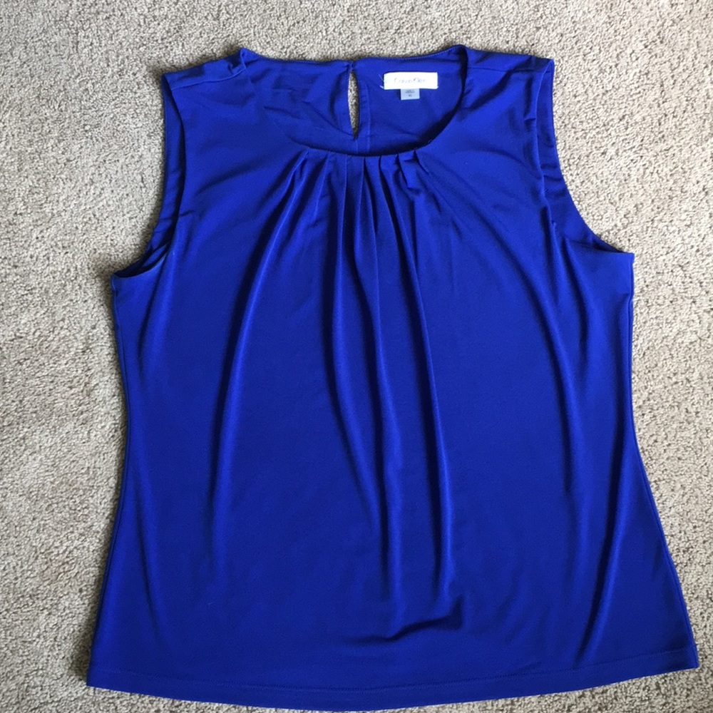 Calvin Klein royal blue sleeveless blouse